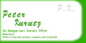 peter kurutz business card